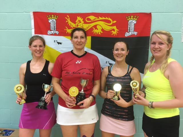 Womens Doubles Winners / Runners Up - Toni Sturgeon, Louise Culyer & Lucy Curran, Serena Verney